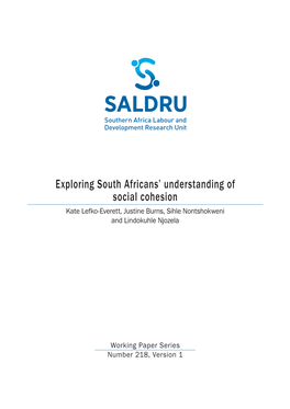 Exploring South Africans' Understanding of Social Cohesion