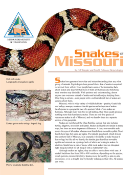 Snakes of Missouri