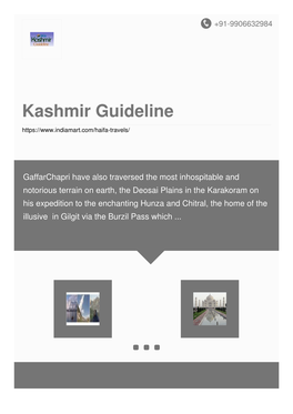 Kashmir Guideline