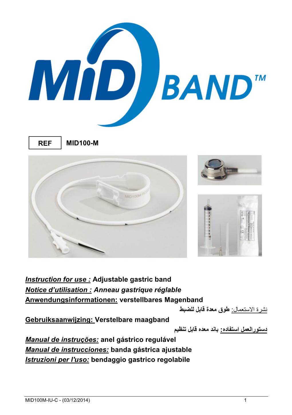Adjustable Gastric Band Notice D'utilisation