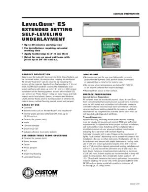 Levelquik® Es Extended Setting Self-Leveling