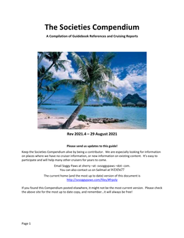 Societies Compendium a Compilation of Guidebook References and Cruising Reports