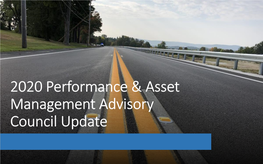2020 Performance & Asset Management Advisory Council