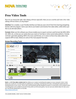 Free Video Tools