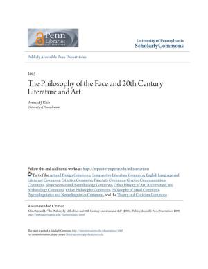 The Philosophy of the Face and 20Th Century Literature and Art
