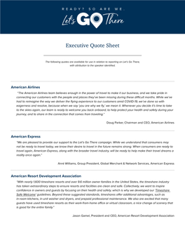 Executive Quote Sheet