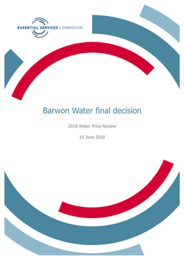 Barwon Water Final Decision