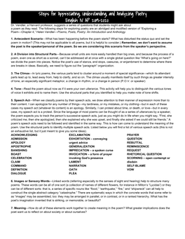 Steps for Appreciating, Understanding, and Analyzing Poetry English IV AP 2019-2020 Dr