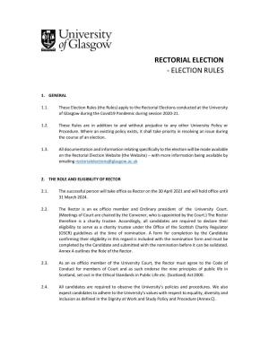 Rectorial Election - Election Rules