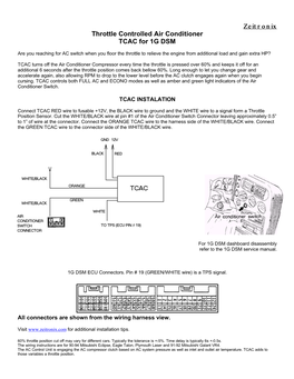 Zeitronix Throttle Controlled Air Conditioner TCAC for 1G DSM