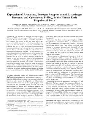 Expression of Aromatase, Estrogen Receptor and , Androgen