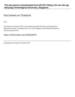 Fact Sheets on Thailand