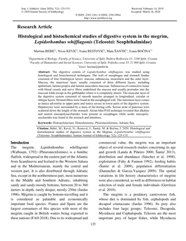 Research Article Histological and Histochemical Studies of Digestive