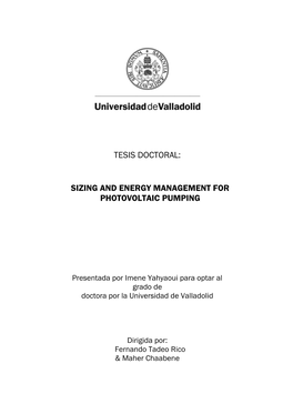 Tesis Doctoral: Sizing and Energy Management For