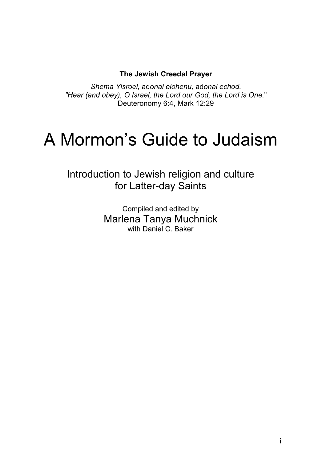 A Mormon's Guide to Judaism