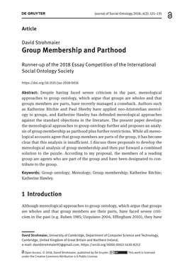 Group Membership and Parthood