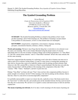 The Symbol Grounding Problem