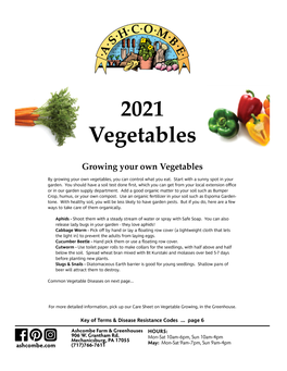 2021 Vegetable List