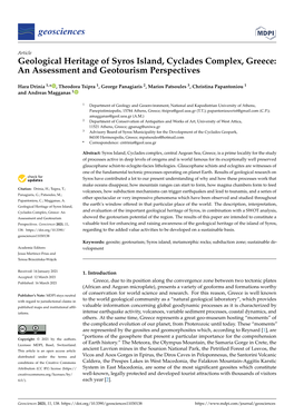 Geological Heritage of Syros Island, Cyclades Complex, Greece: an Assessment and Geotourism Perspectives