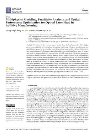Multiphysics Modeling, Sensitivity Analysis, and Optical Performance Optimization for Optical Laser Head in Additive Manufacturing