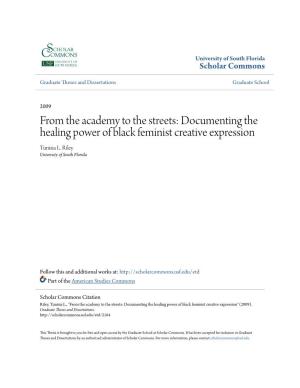 Documenting the Healing Power of Black Feminist Creative Expression Tunisia L