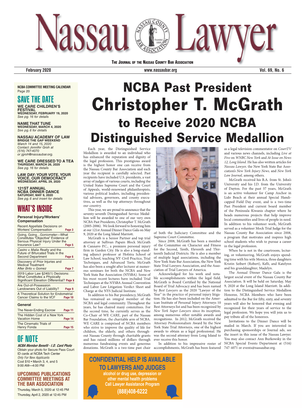 Christopher T. Mcgrath WEDNESDAY, FEBRUARY 19, 2020 See Pg