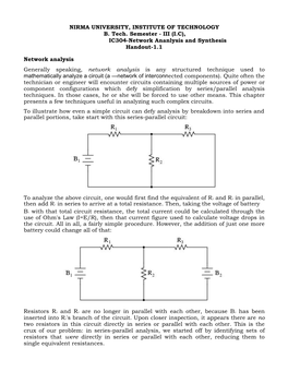 IC304-Network Ananlysis and Synthesis Handout-1.1