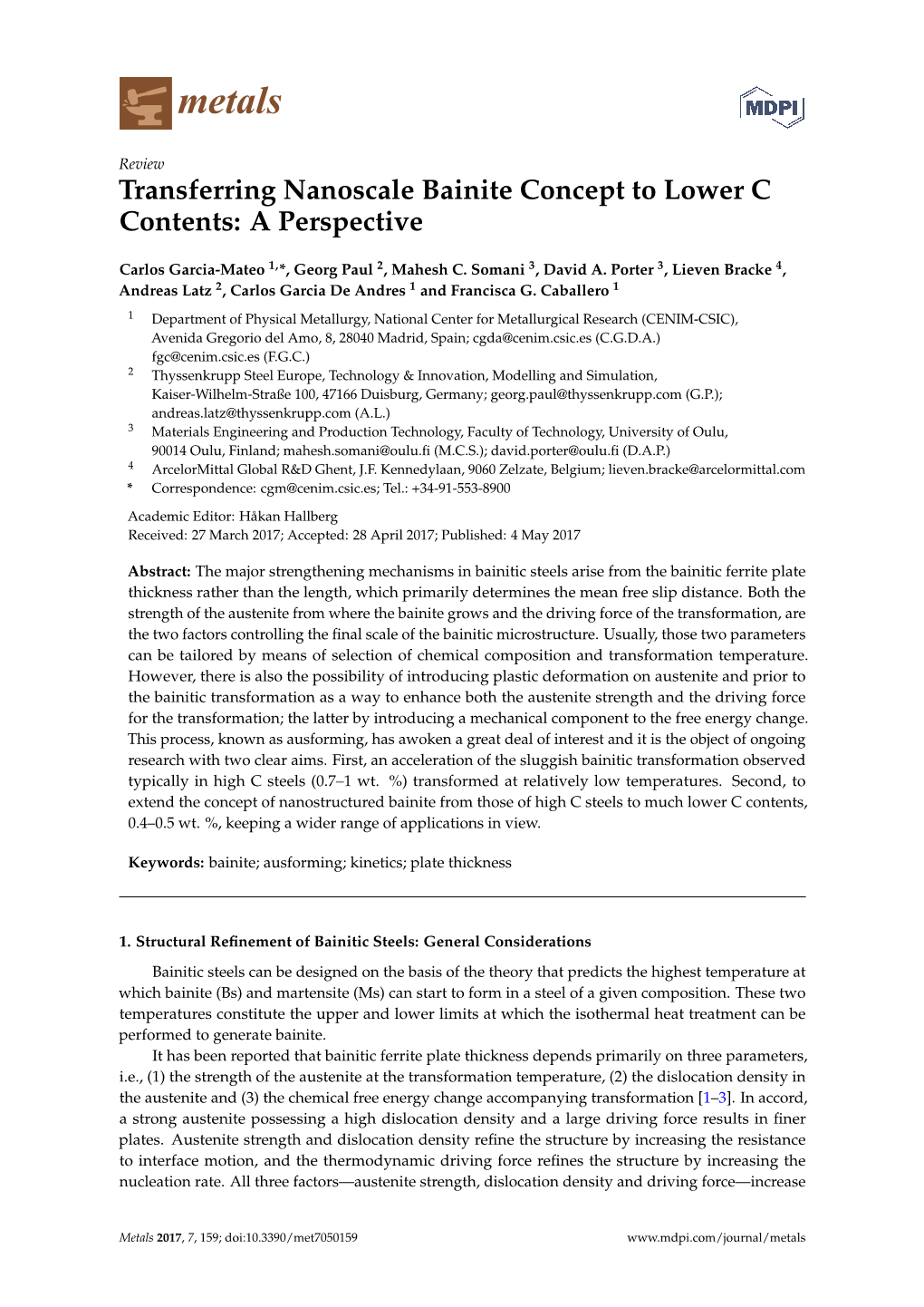 Transferring Nanoscale Bainite Concept to Lower C Contents: a Perspective