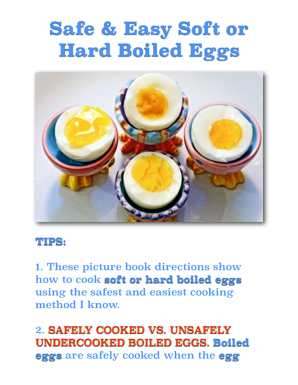 Safe and Easy Soft Or Hard Boiled Eggs