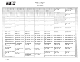 GRIT Program Schedule Listings in Eastern Time