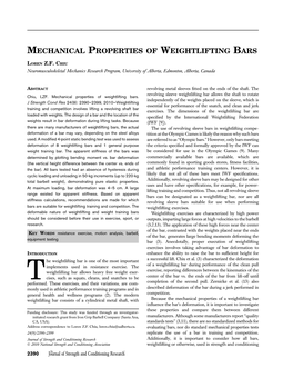 Mechanical Properties of Weightlifting Bars