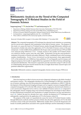 Bibliometric Analysis on the Trend of the Computed Tomography (CT)-Related Studies in the Field of Forensic Science