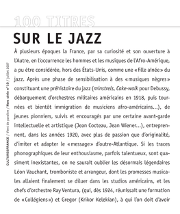 100 Titres Sur Le JAZZ — JUILLET 2007 SOMMAIRE