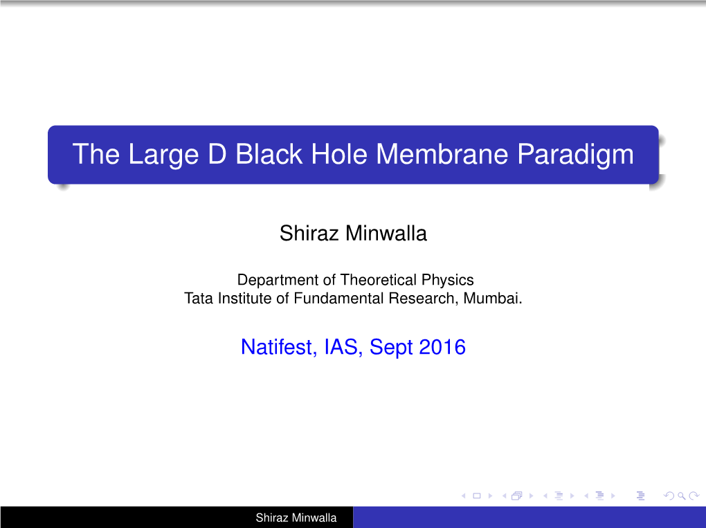 The Large D Black Hole Membrane Paradigm