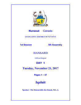 Nunavut Hansard 1
