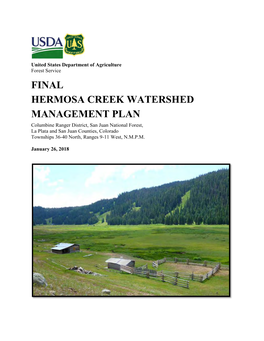 Final Hermosa Creek Watershed Management Plan