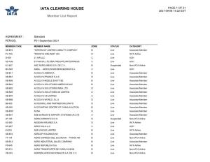 IATA CLEARING HOUSE PAGE 1 of 21 2021-09-08 14:22 EST Member List Report