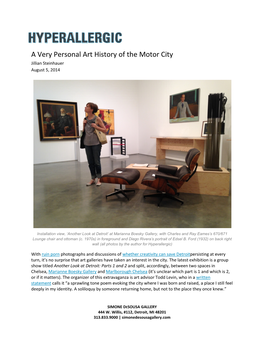 A Very Personal Art History of the Motor City Jillian Steinhauer August 5, 2014
