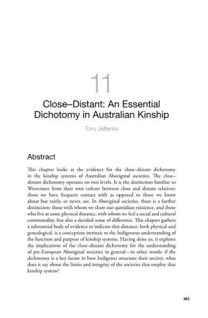 An Essential Dichotomy in Australian Kinship Tony Jefferies