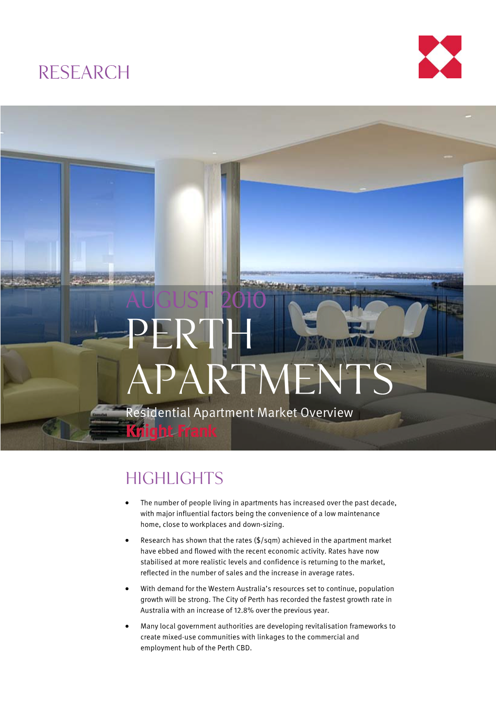 PERTH APARTMENTS Residential Apartment Market Overview