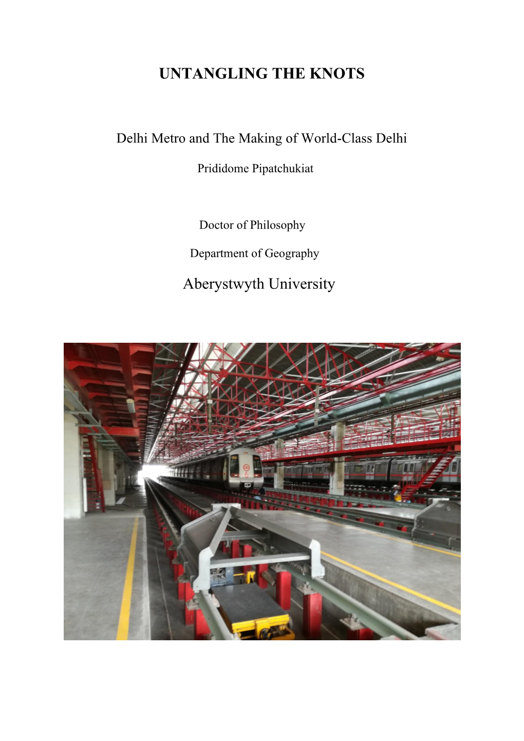 Delhi Metro and the Making of World-Class Delhi