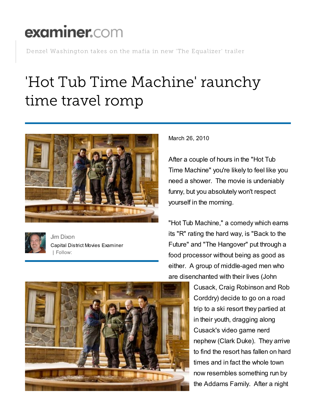 Hot Tub Time Machine' Raunchy Time Travel Romp