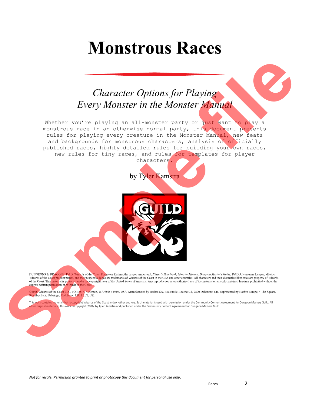 Monstrous Races