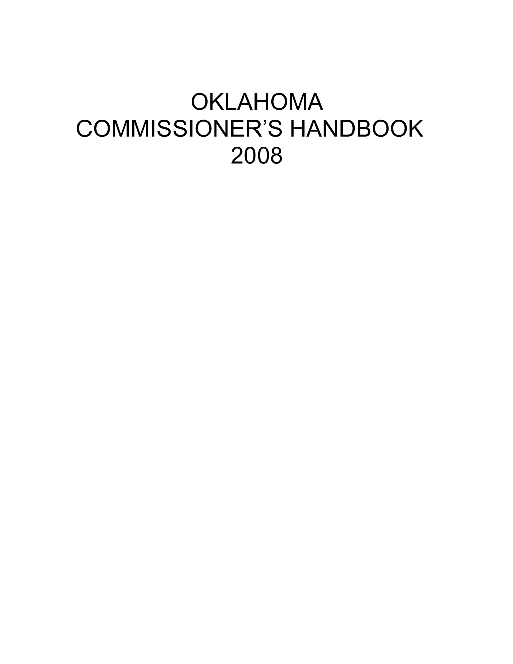 Commissioner S Handbook