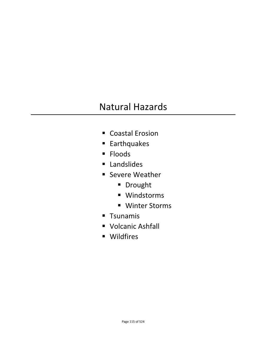 Natural Hazards