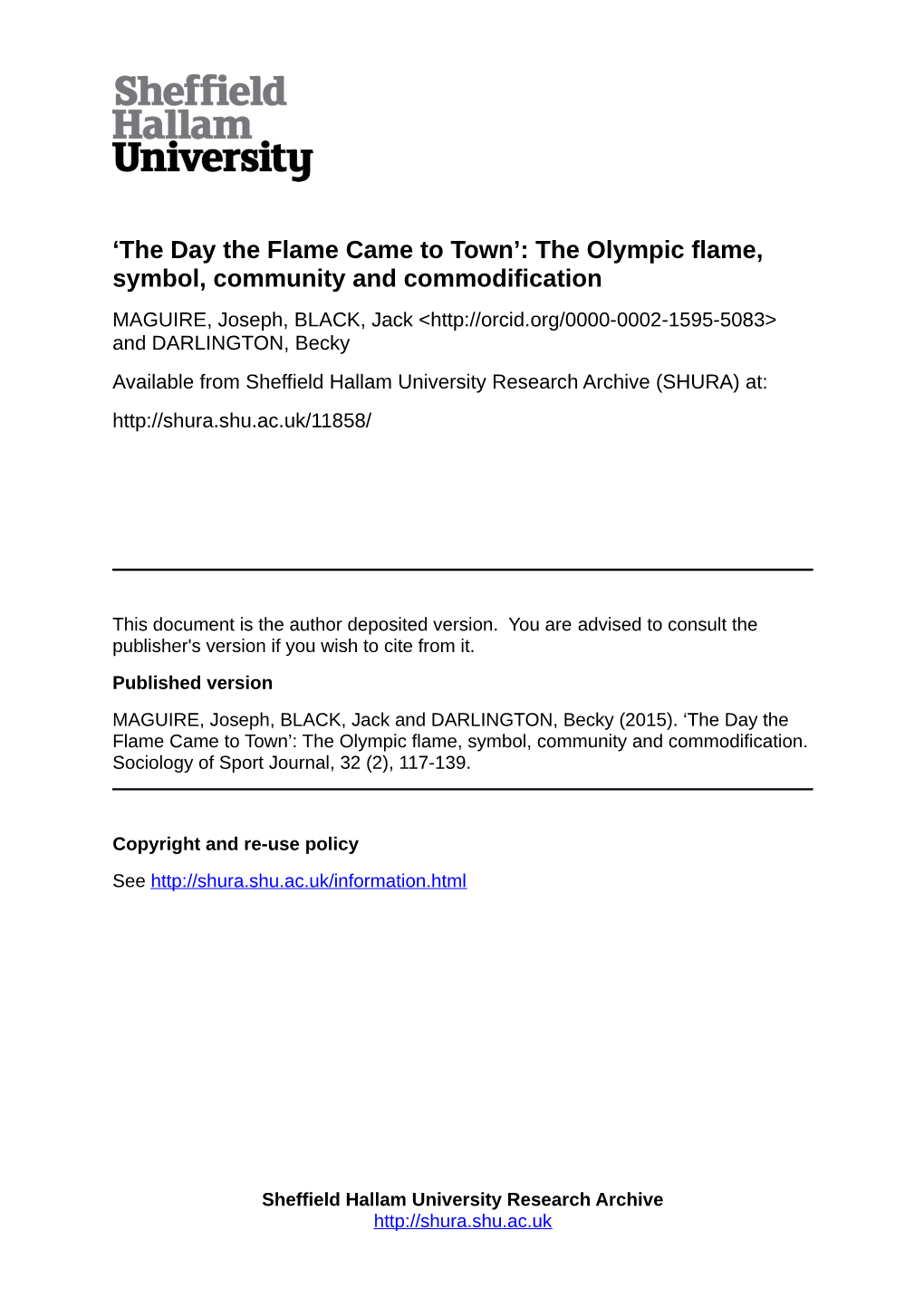 The Olympic Flame, Symbol, Community and Commodification