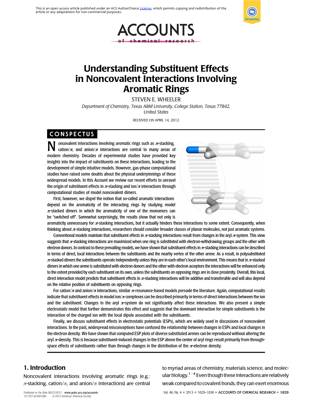 Understanding Substituent Effects in Noncovalent Interactions Involving Aromatic Rings STEVEN E