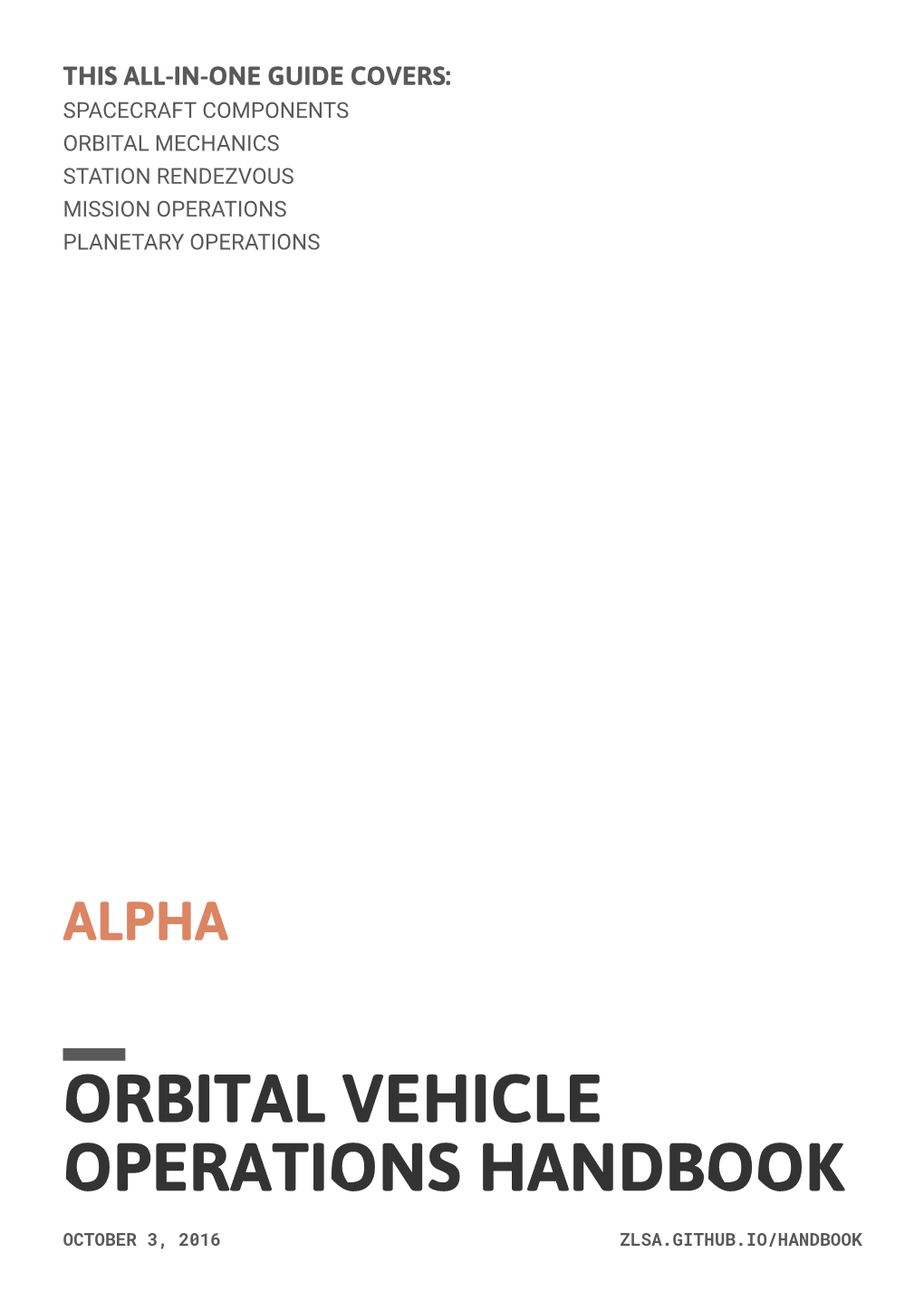 Orbital Vehicle Operations Handbook