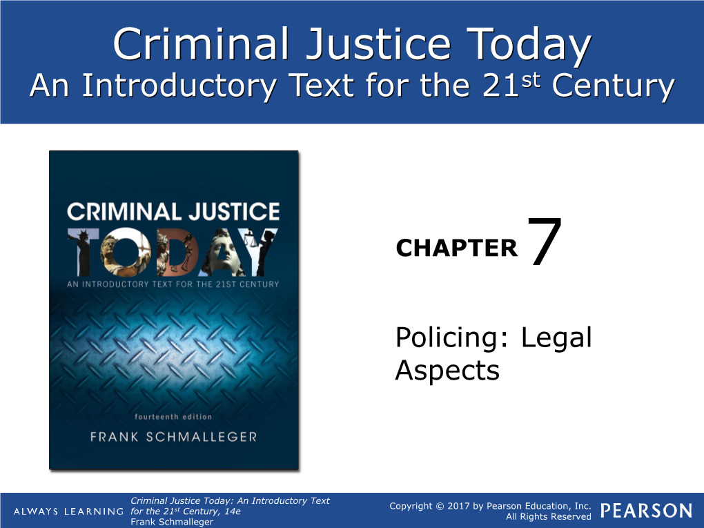 Criminal Justice Today an Introductory Text for the 21St Century