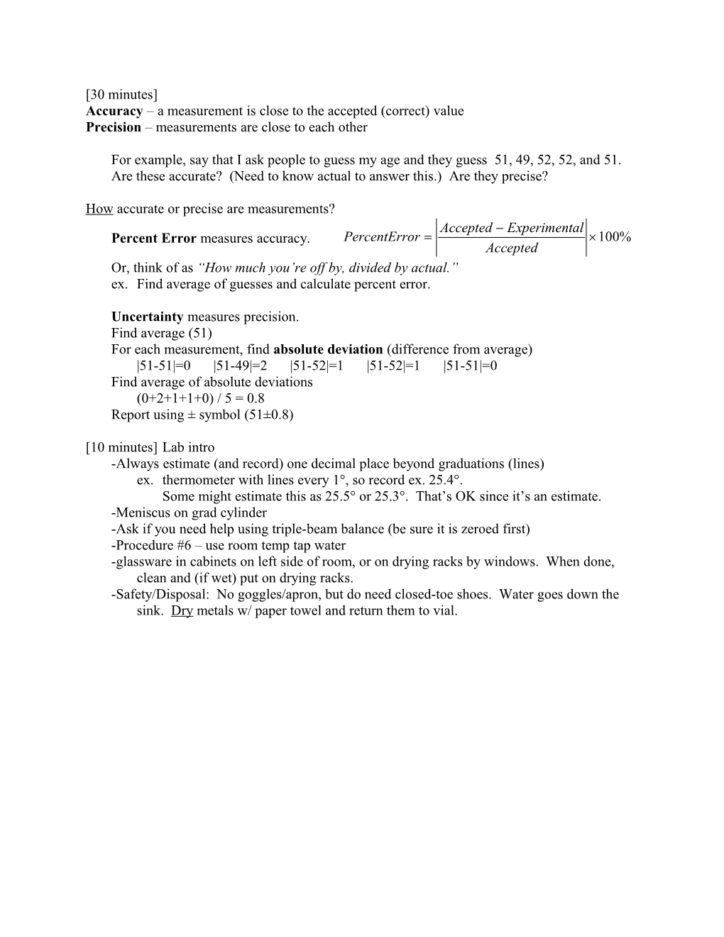 Accuracy a Measurement Is Close to the Accepted (Correct) Value